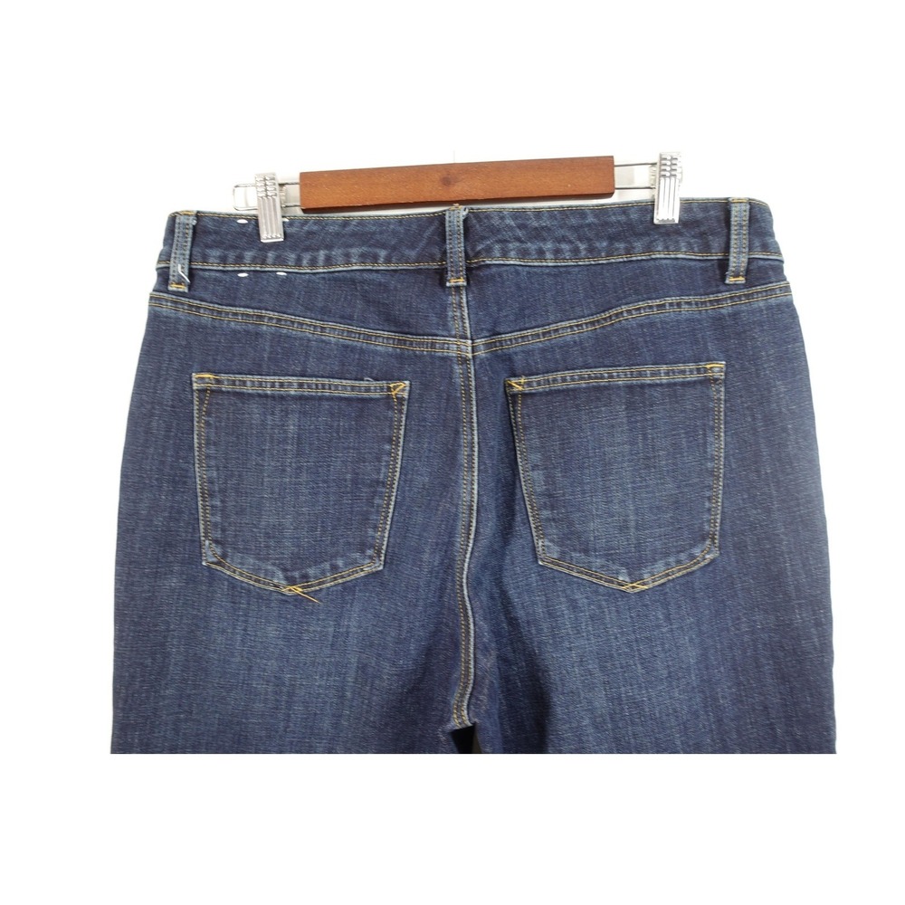 Talbots Jeans Womens 14 Blue Dark Wash Everyday Relaxed Straight Stretch Denim - Picture 4 of 11